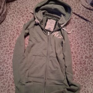 Womens Green Zip-Up Hoodie